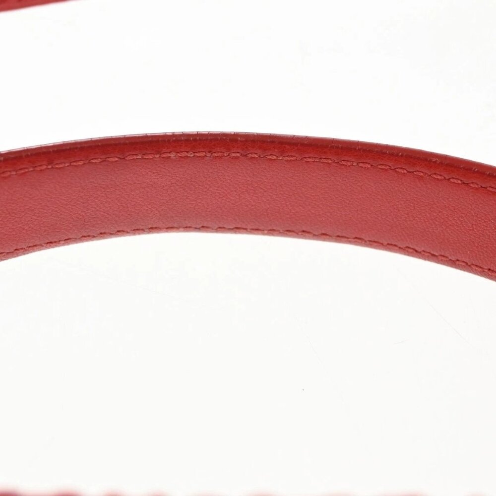 PRADA Logo Shoulder Hand Bag Nappa Leather Red GHW Italy 78CA652 - Picture 7 of 16